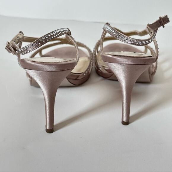 Nina Champagne Platform Sandal Size 9M - Picture 8 of 11